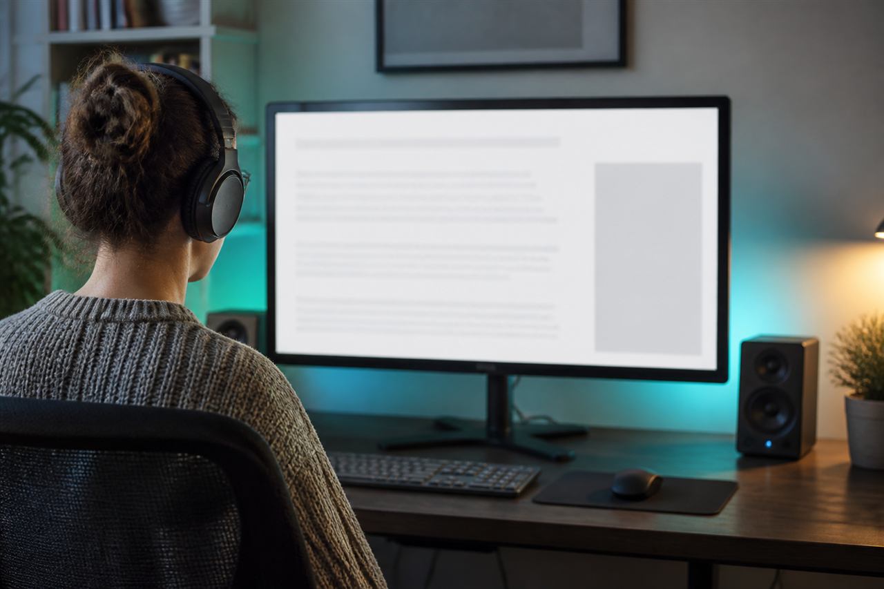 میز کار برای خواندن متن آنلاین با صدا